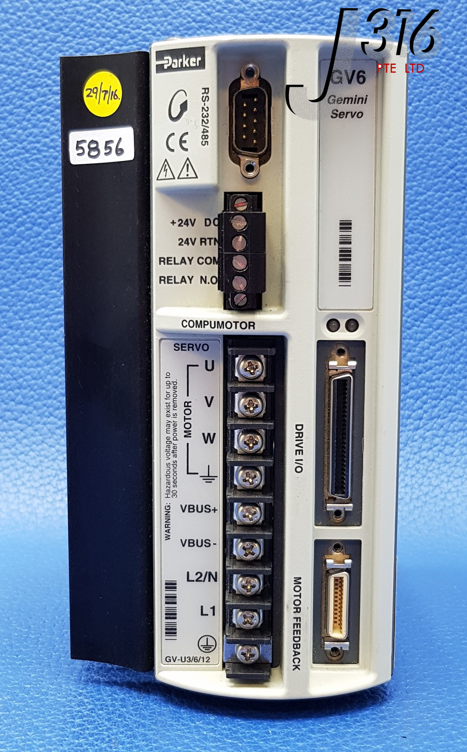 jun 5856 PARKER GEMINI SERVO DRIVE RS-232/485 CP*GV6-U6E-007 | eBay